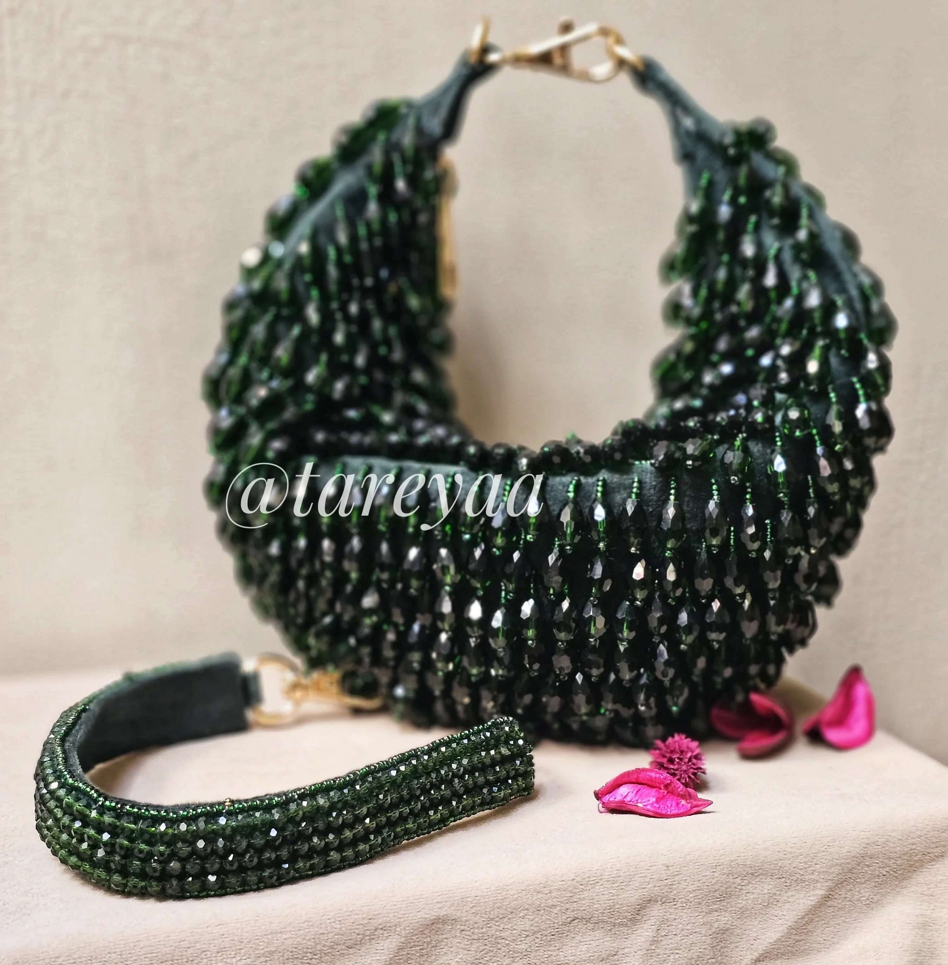 Savannah Green Moon Bag - Tareyaa