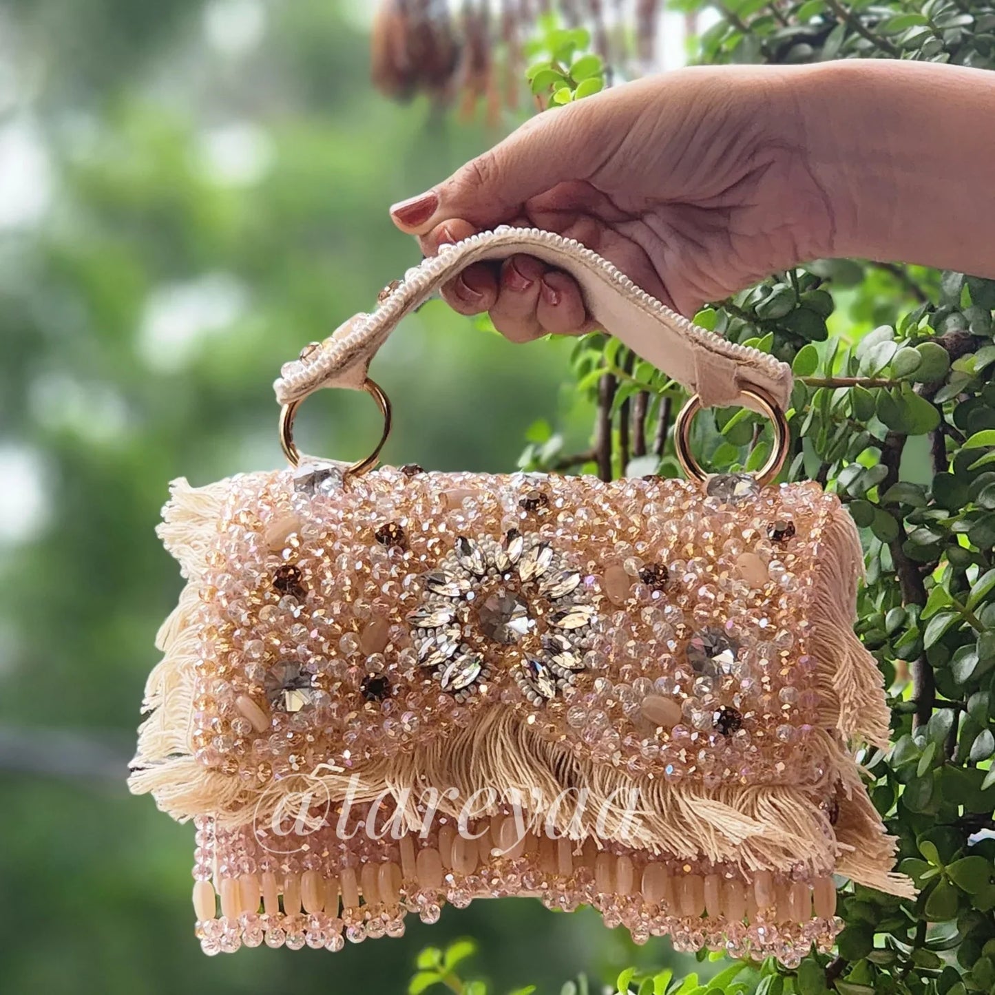 Tareyaa - Foldbag - Awestruck Beige Foldbag with Sling
