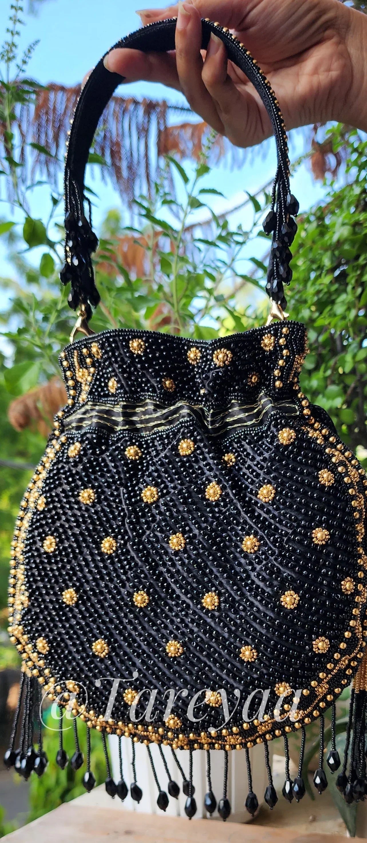 Meenakari Indian potli with handle - Tareyaa