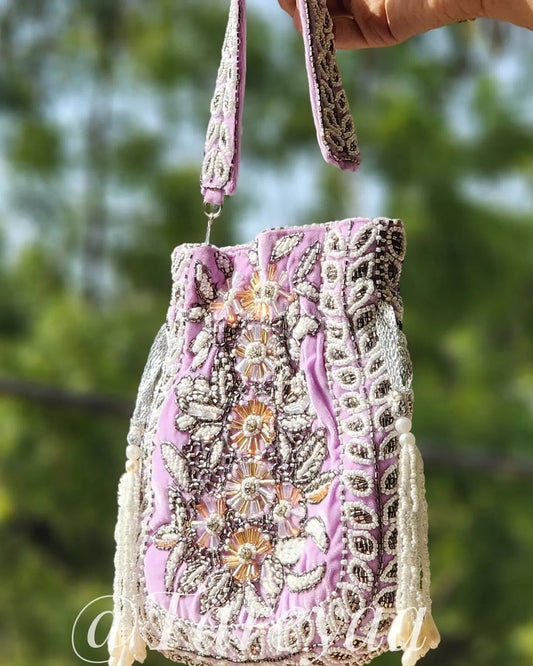 Lavender Lilac Indian Potli - Tareyaa