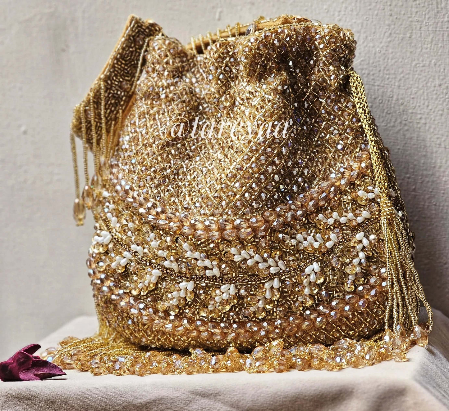 RIWAZ Golden Wedding Bag - Tareyaa