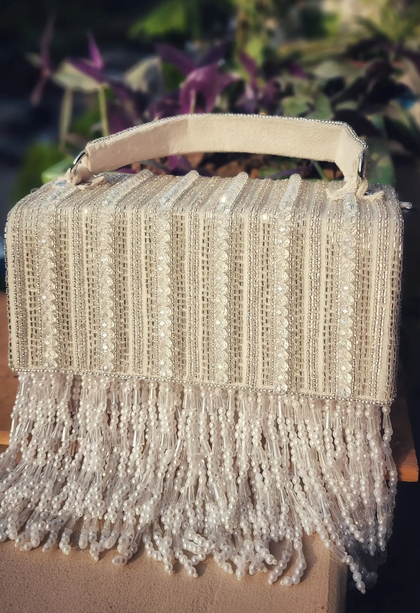 Sapphire handmade beaded flapover - Tareyaa
