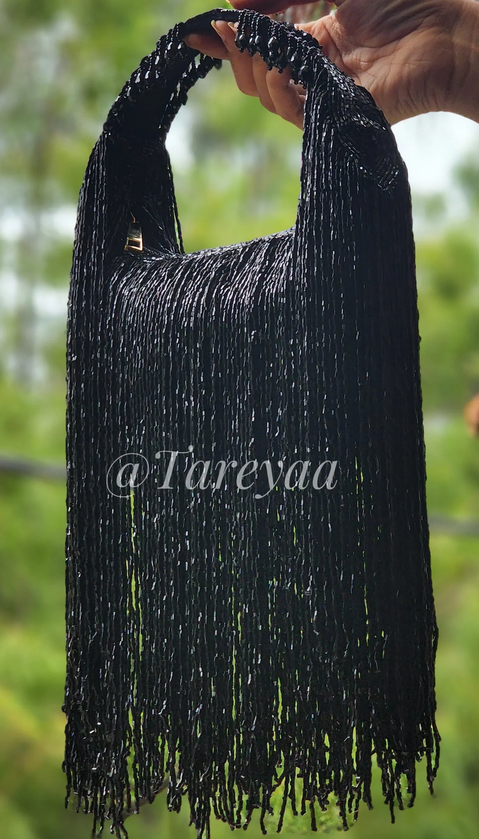Shimmy Embellished bag with handle - Tareyaa