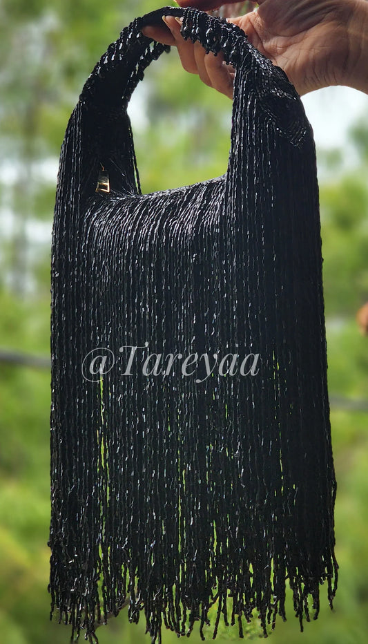 Shimmy Embellished bag with handle - Tareyaa