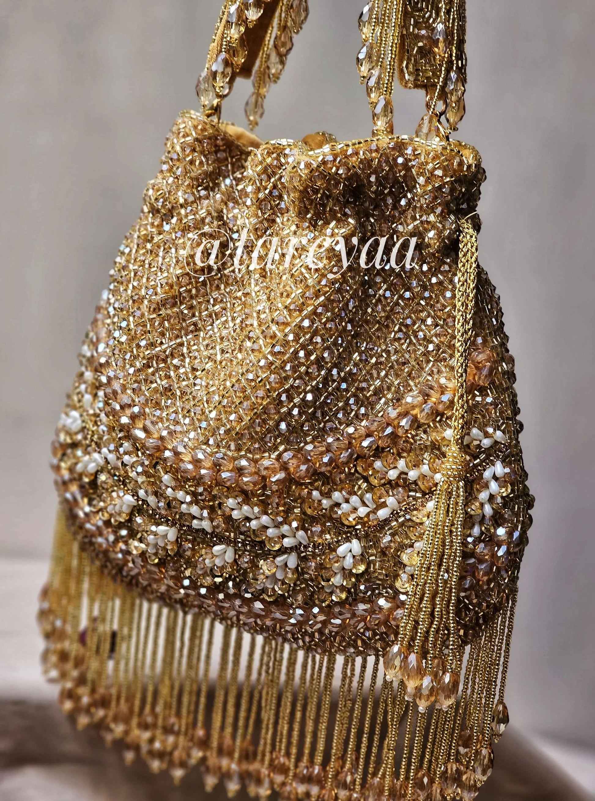 RIWAZ Golden Wedding Bag - Tareyaa