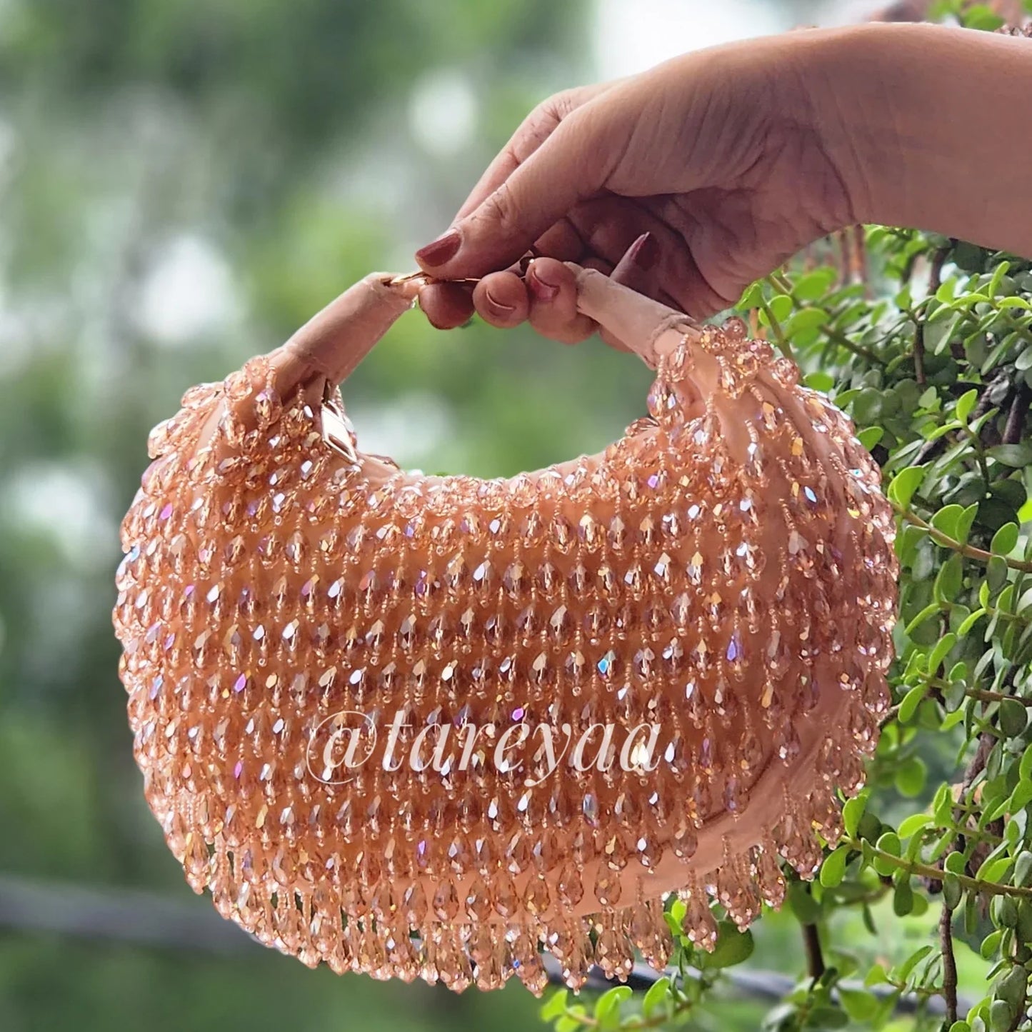 Oud Designer Beaded Bag with Clip - Tareyaa