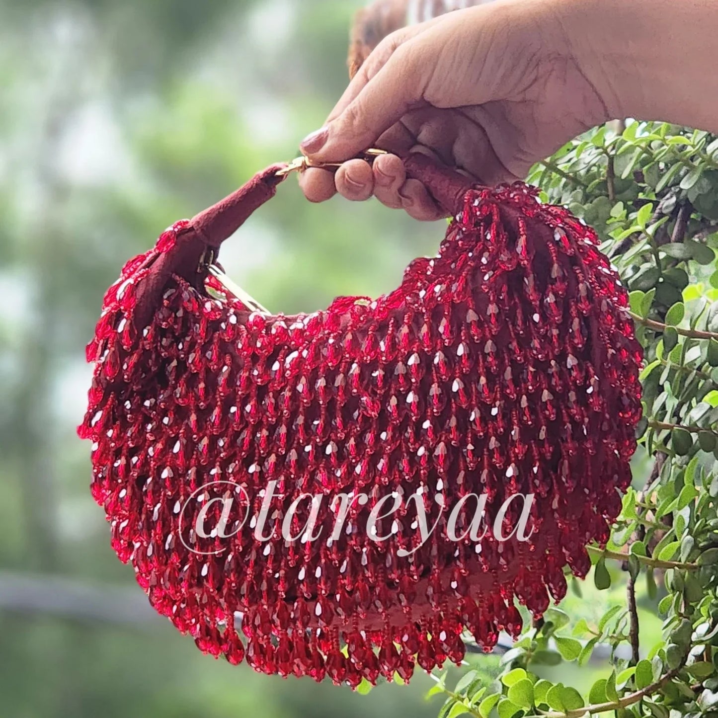 Oud Designer Beaded Bag with Clip - Tareyaa