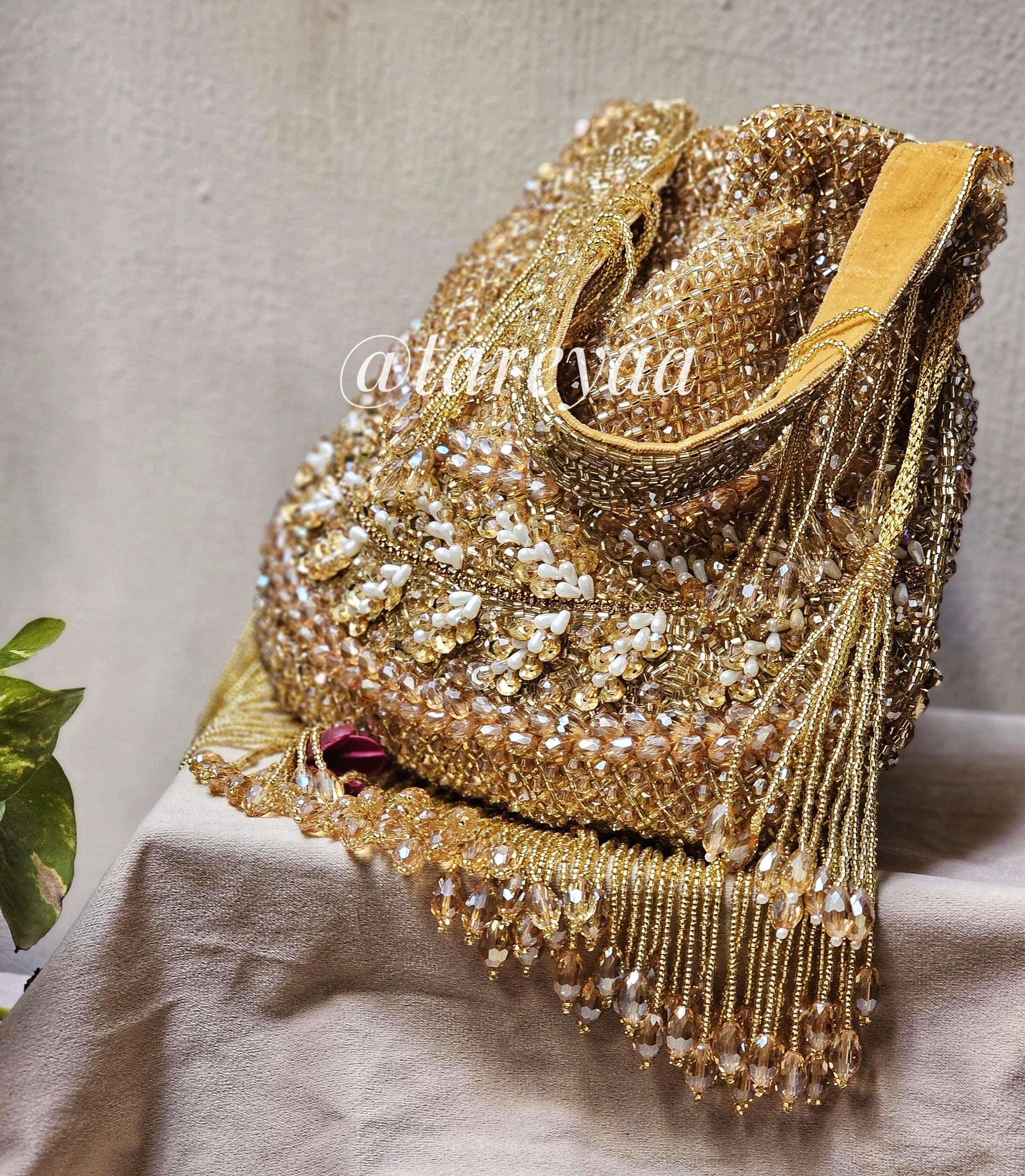 RIWAZ Golden Wedding Bag - Tareyaa