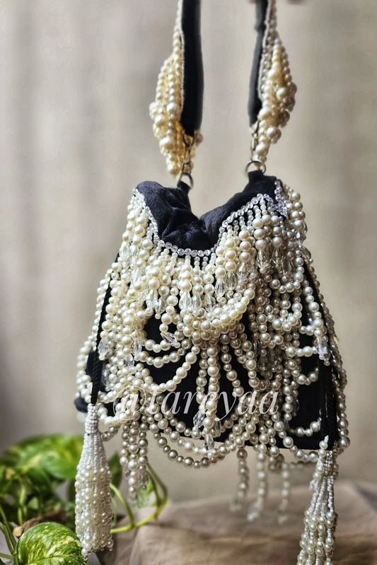 Vanya Velvet Pearl Potli - Tareyaa