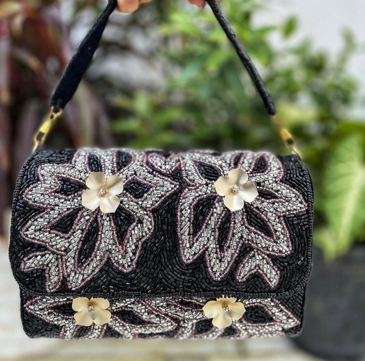 Euphoria | Black & Silver Evening Party Bag