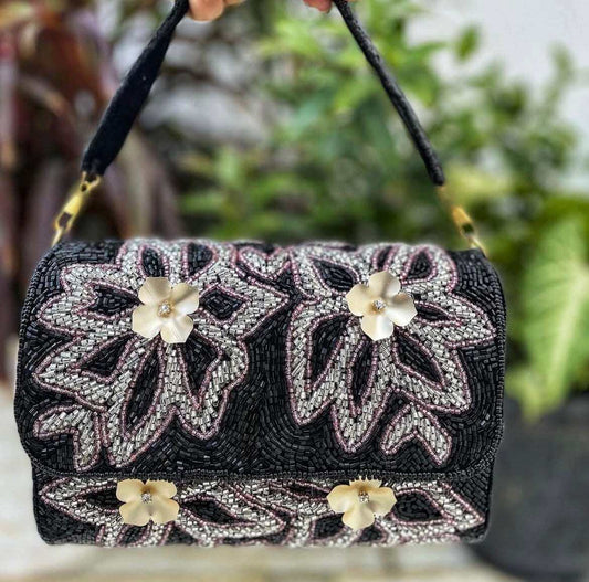 Euphoria | Black & Silver Evening Party Bag