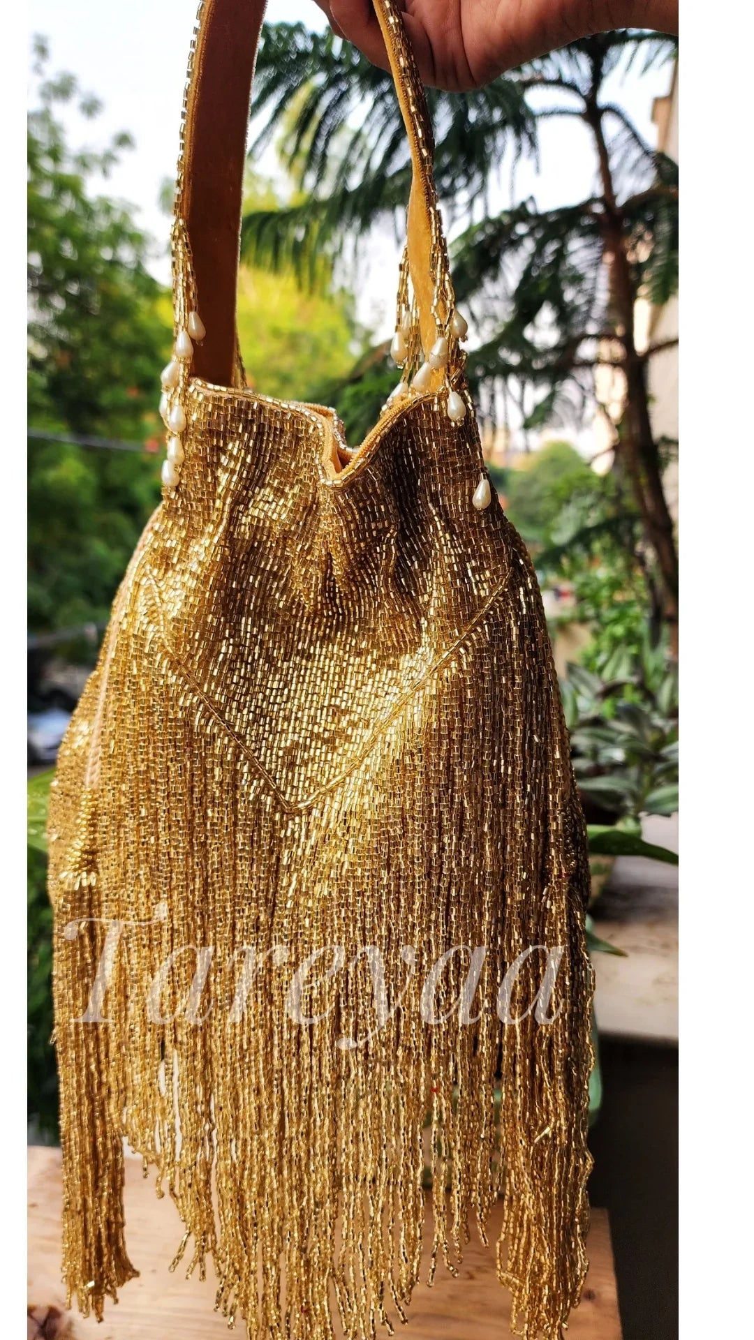 Potli - Meena Golden Cutdana falling Potli - Tareyaa