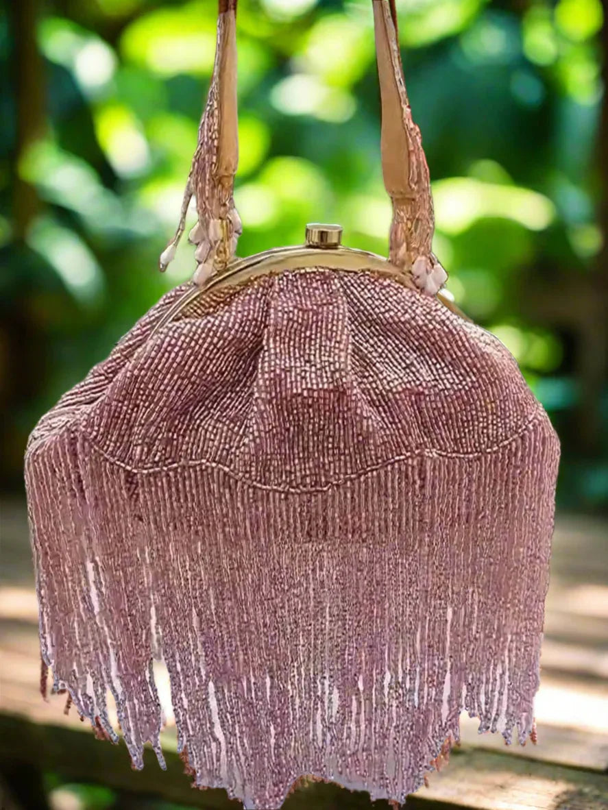 Batua Fringebag with handle indian softpouch - Tareyaa