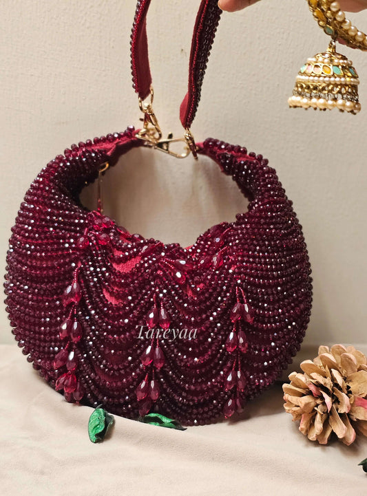 Crescent Bag - Royale Maroon Aura - Tareyaa