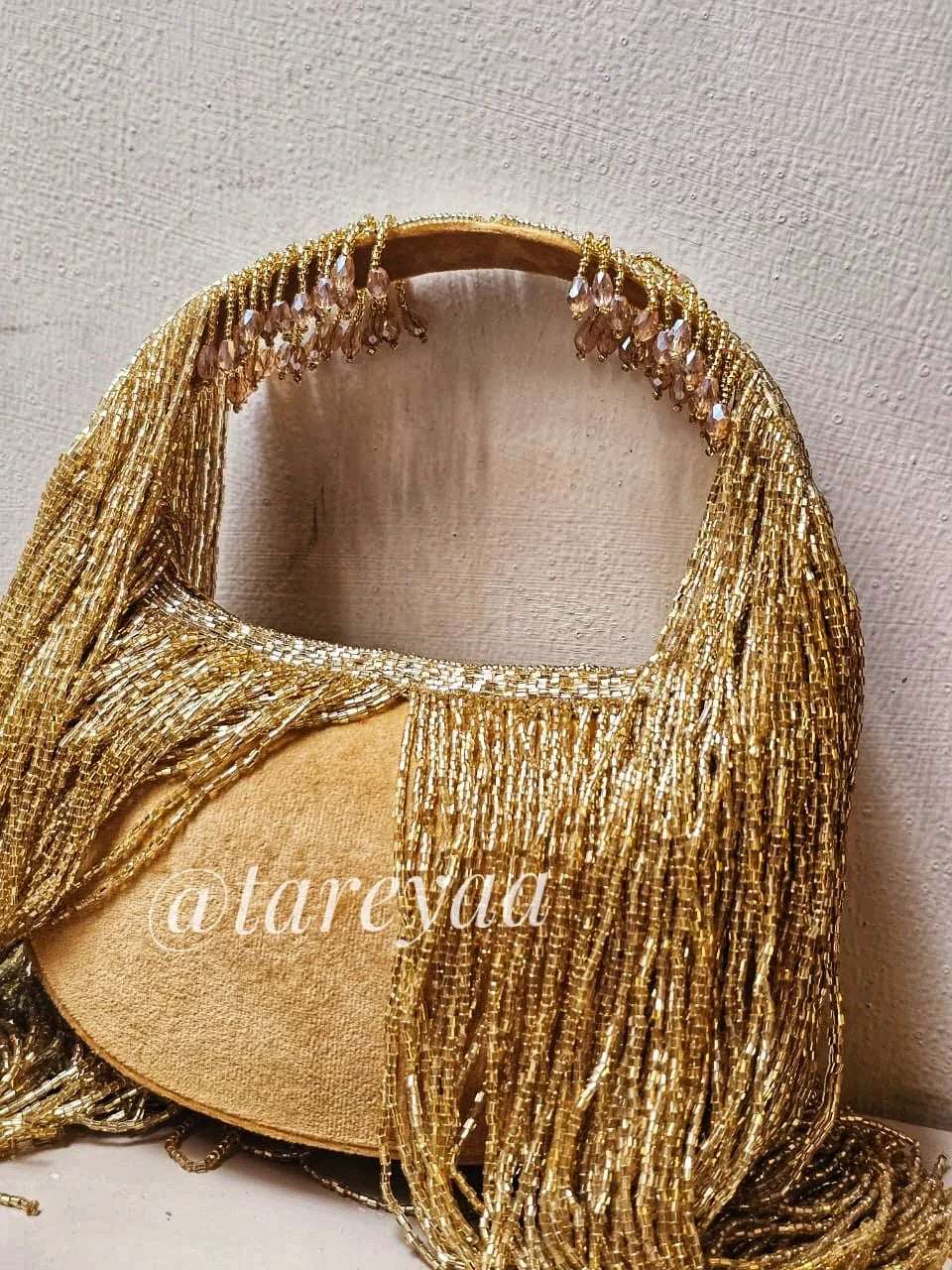 Shimmy Embellished bag with handle - Tareyaa