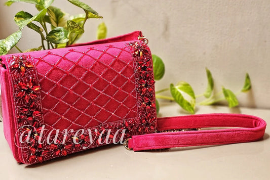 Not so Red flapover bag with long sling - Tareyaa